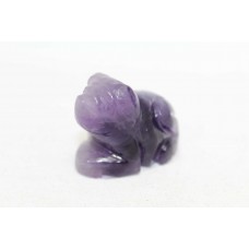 Handmade Natural purple amethyst gemstone dog figure Decorative gift item K 17